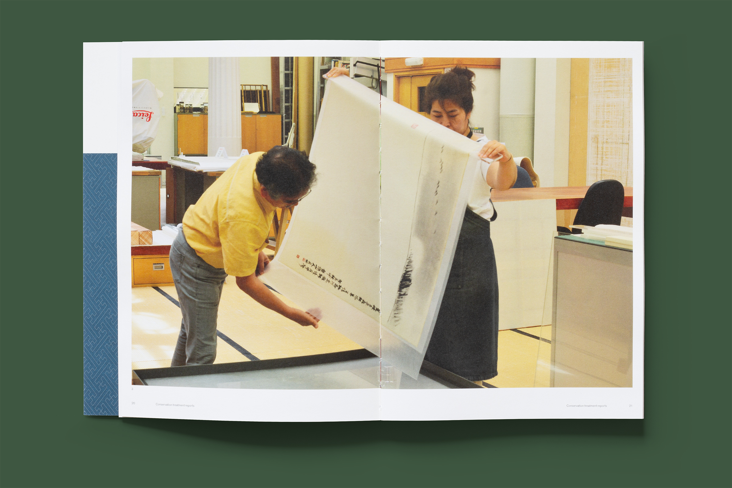 Top-down photo of an inside spread